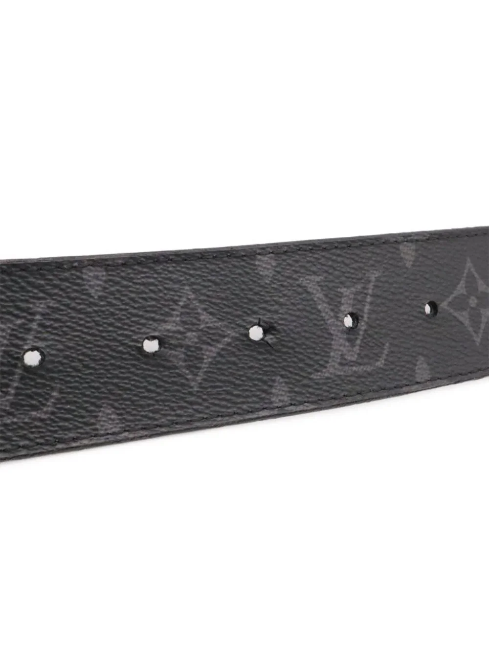 Louis Vuitton Monogram Eclipse Taiga Ceinture LV Initial 40 Reversible Belt 95
